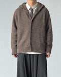 Wool Blend Hooded Knit Cardigan