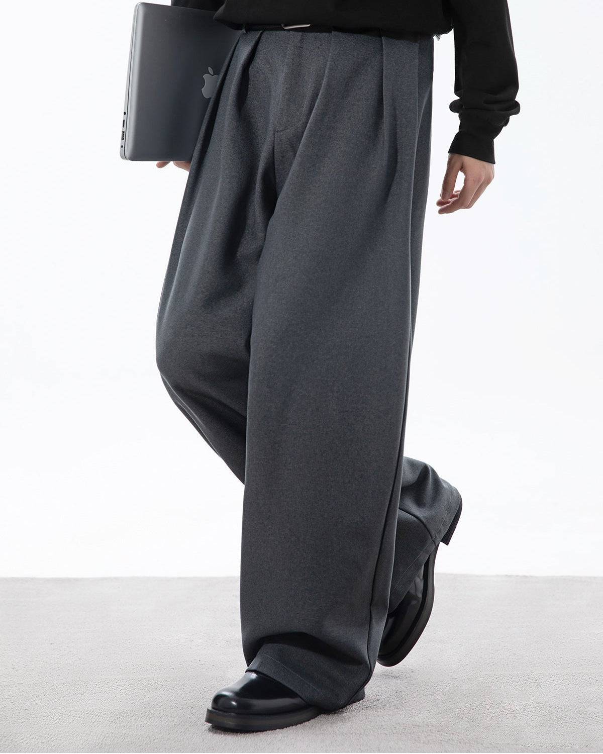 Pleated Trousers | Japanese Retro Smooth Drape Pants – nuvery
