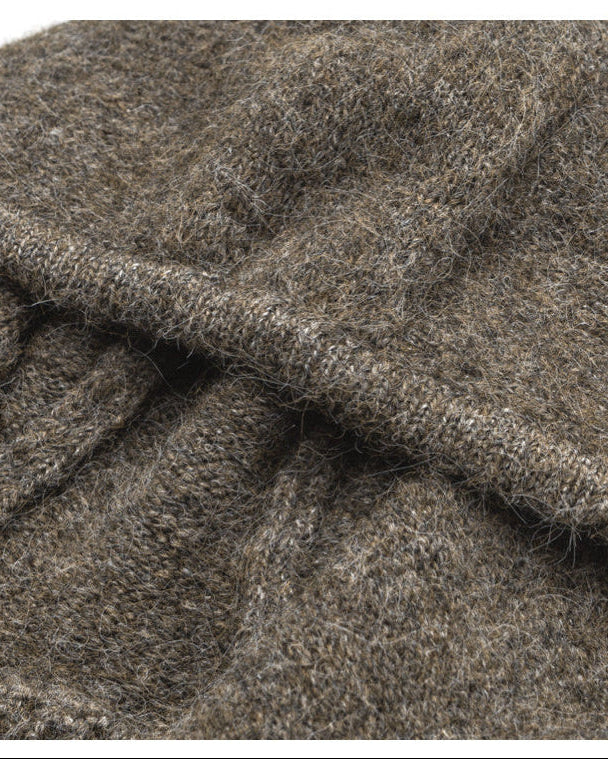 Wool Blend Hooded Knit Cardigan