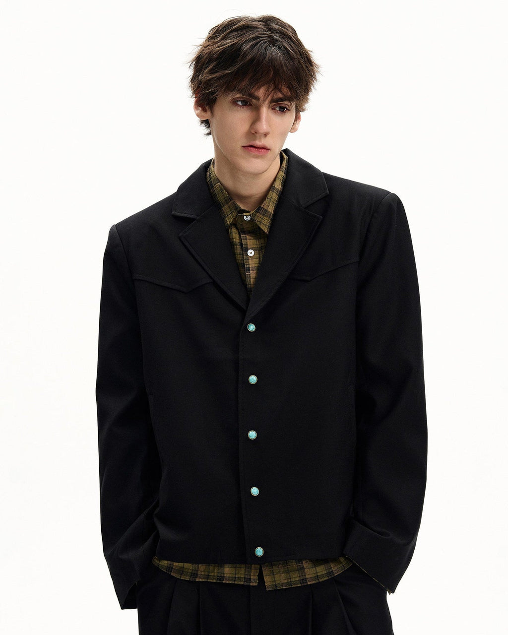 Wool Twill Buttoned Jacket