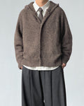 Wool Blend Stand Collar Cardigan