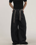 Men's Wide-Leg Trousers With Woven Tie Waist