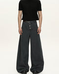 Men's Wide-Leg Washed Cotton Jeans