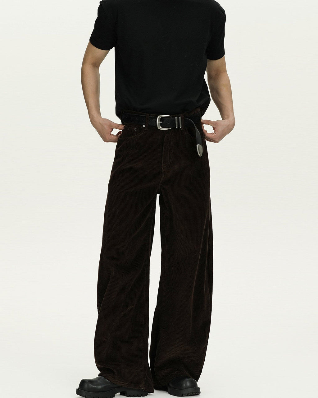 Men's Wide-Leg Cotton Corduroy Trousers