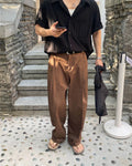 Men's Wide-Leg High-Rise Pleated Trousers