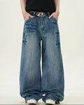 Men's Vintage Wide-Leg Straight Denim Jeans