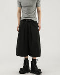 Men's Wide-Leg Pleated Cropped Capri Pants