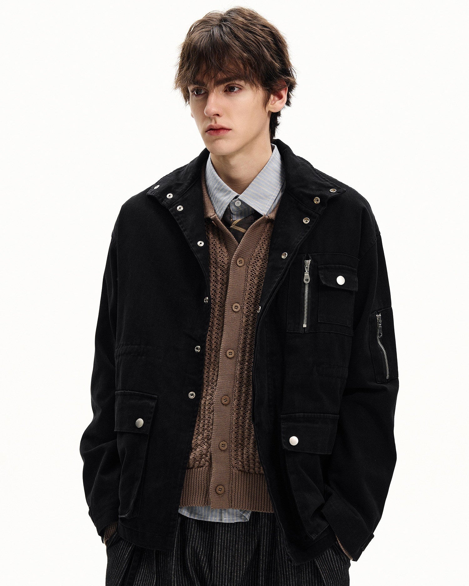 Men's Washed Cotton Utility Field Jacket