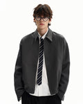 Wool Blend Zip Front Jacket