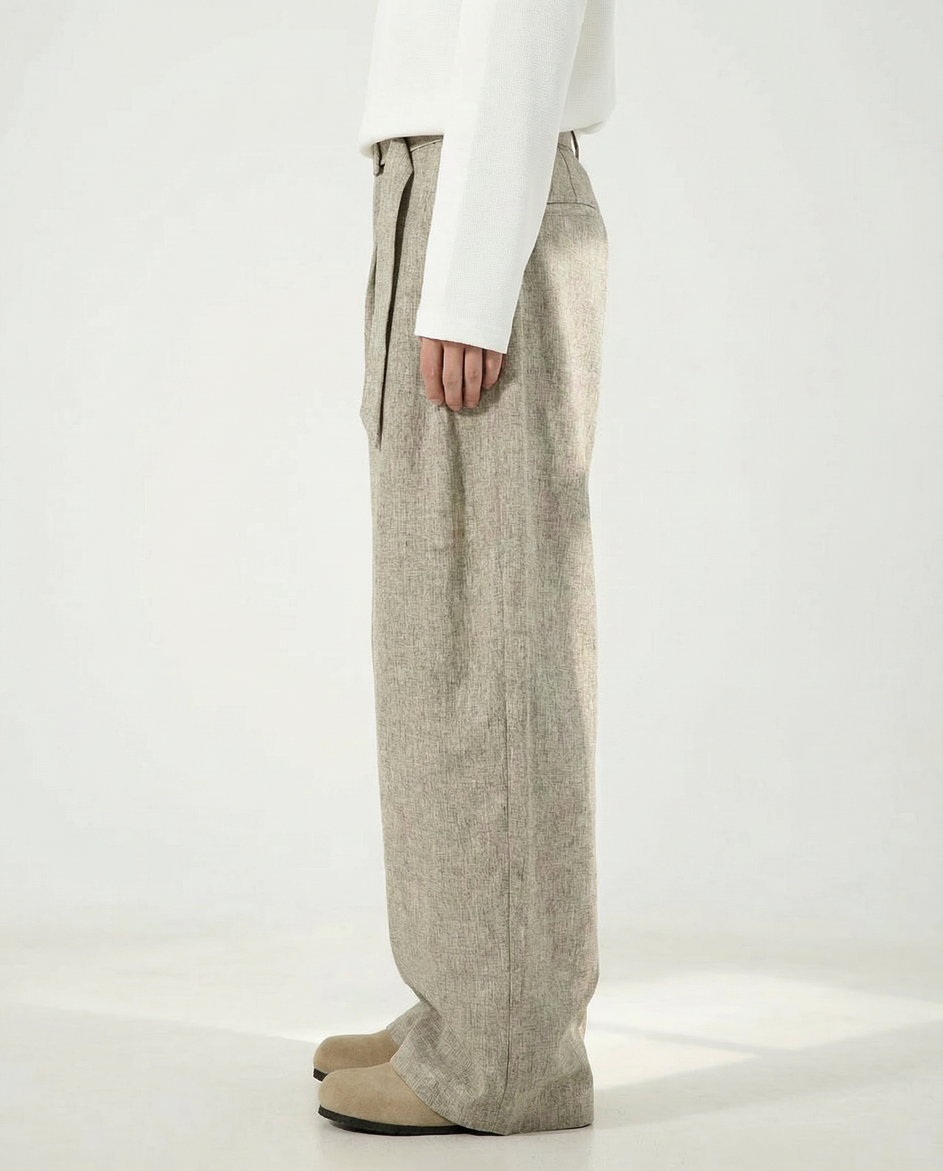 Wool-Blend Wide-Leg Trousers