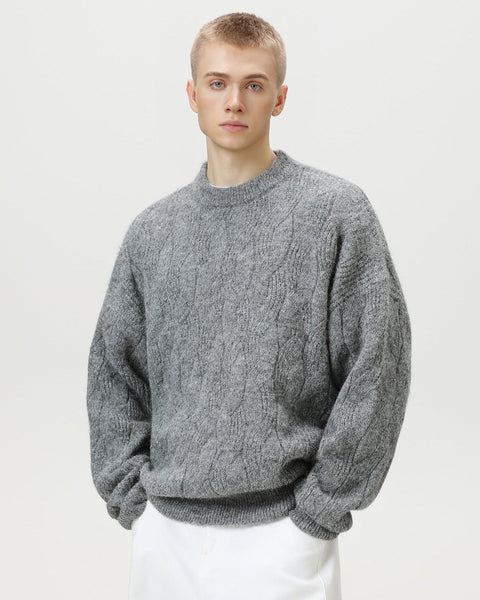 Cable Knit Sweater | Wool Blend Knit | Relaxed Fit – nuvery
