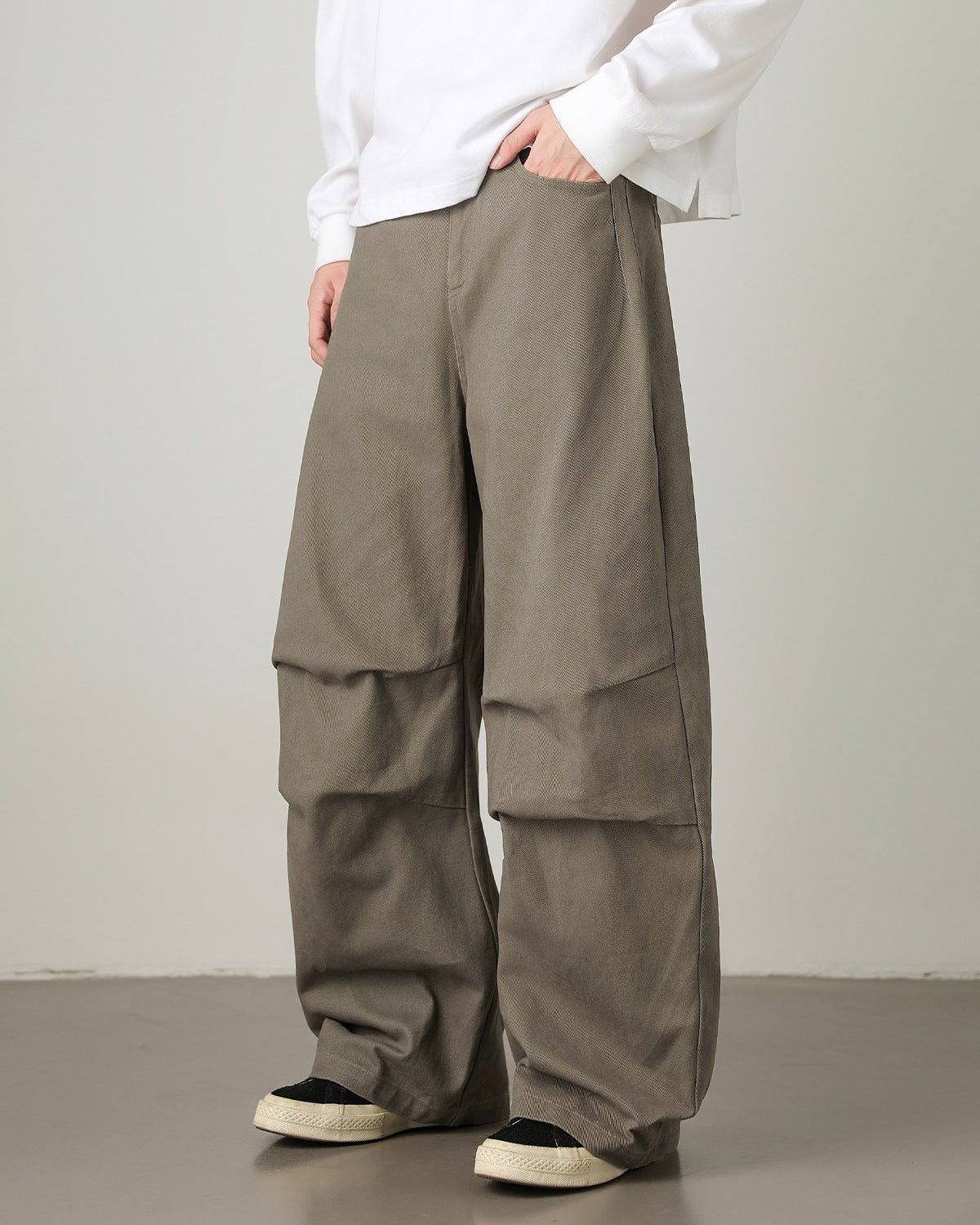 Wide Leg Utility Trousers | Heavyweight Cotton Pants – nuvery